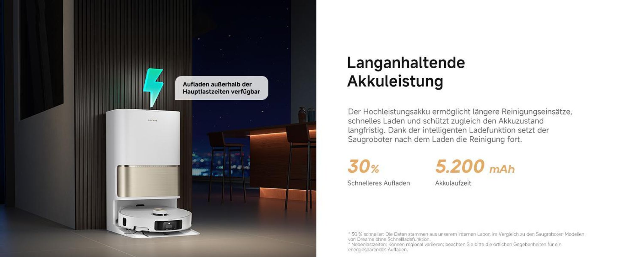 Dreame L50s Pro Ultra Saugroboter mit Wischfunktion,30KPa Saugkraft,100-tägige Selbstreinigung,Hitzereinigung,Eckreinigung und Entwirrungsbürste,Weiß