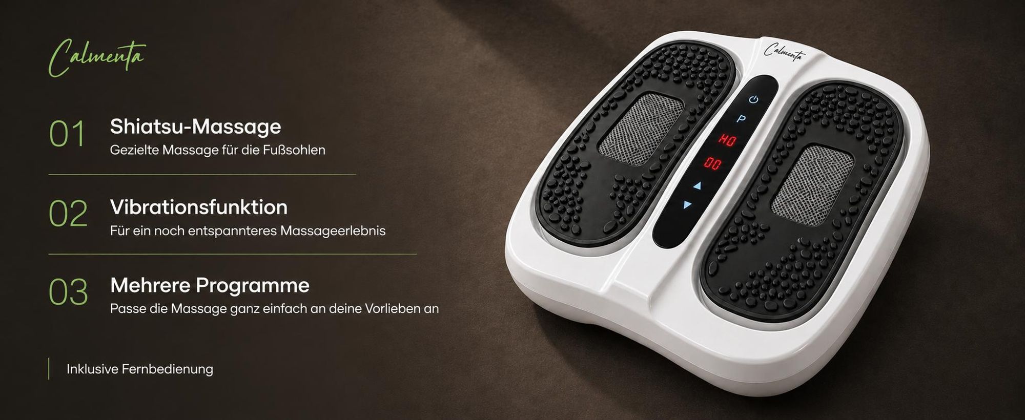 Funktionen: Shiatsu-Massage, Vibrationsfunktion, mehrere Programme und Fernbedienung