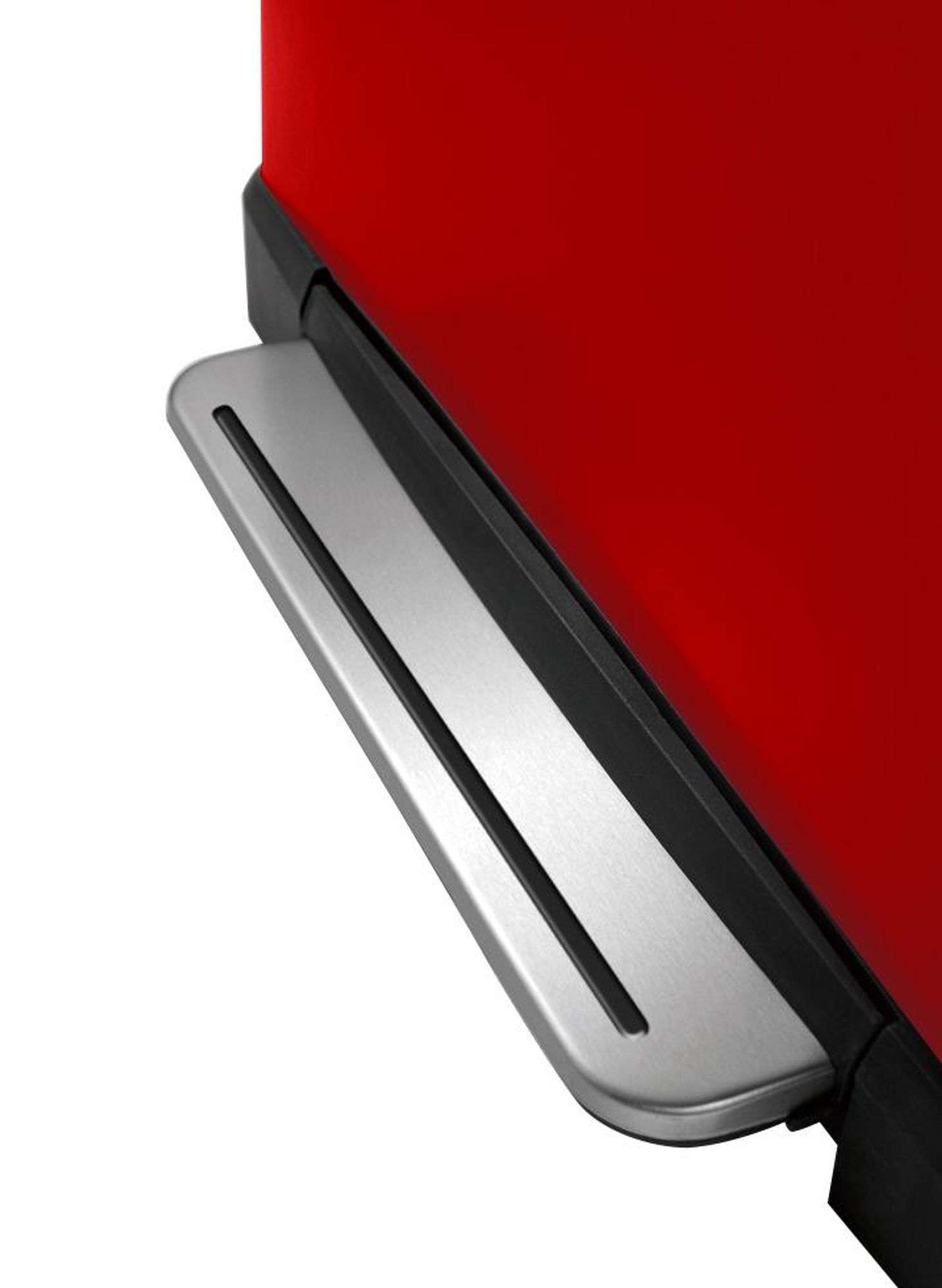 EKO - E-Cube recycling pedaalemmer 28+18 liter - Stainless steel Plastic - Rot, Matt Edelstahl