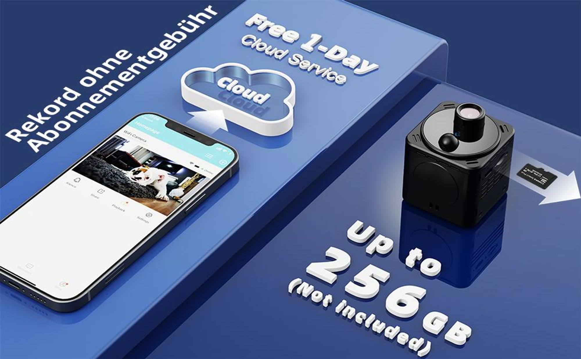 Überwachungskamera Mini, Mini Kamera, WLAN Kamera, 4K WiFi Kamera, App Remote View & Nachtsicht, Langer Akkulaufzeit