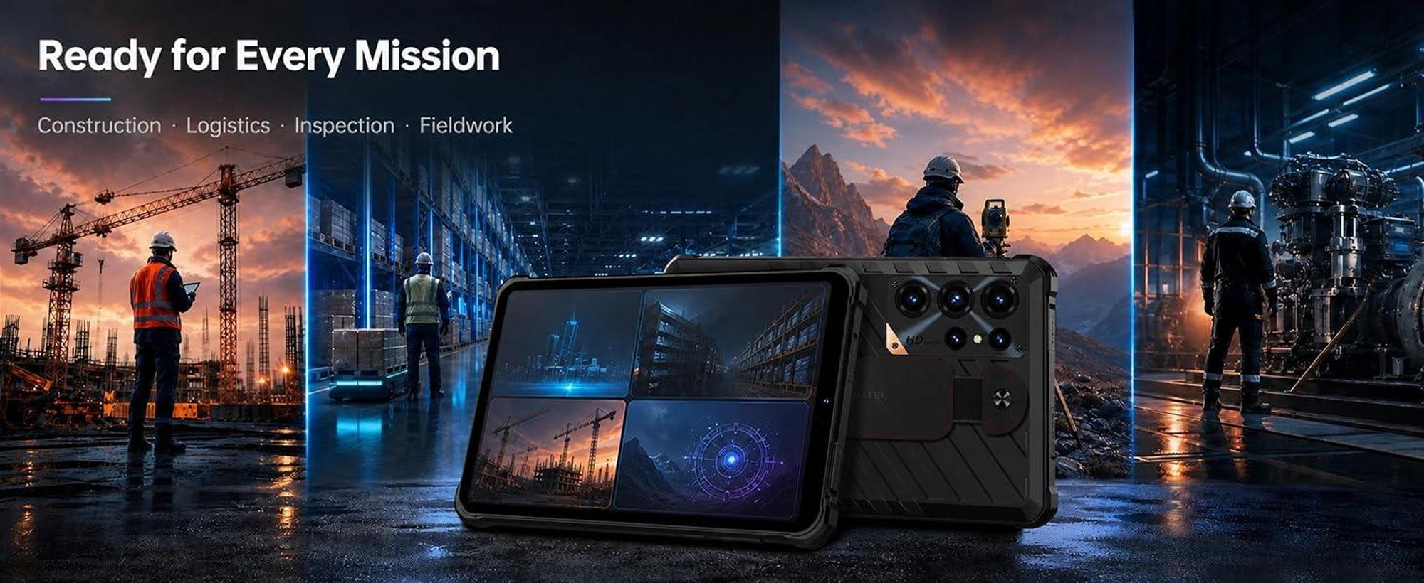 OUKITEL RT11 5G Outdoor Tablet, Wasserdicht Tablet, Android 16, 8" 2K HD Rugged Tablets 24GB+128GB/1TB, 10000mAh/18W,16MP/IP68/IP69K/NFC/OTG/Face ID