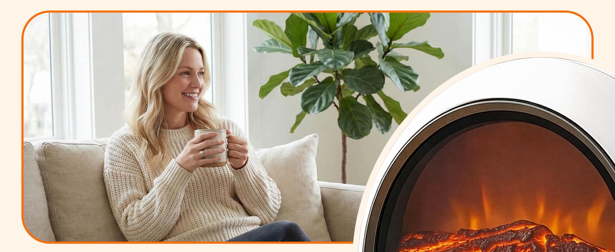 MONZANA® Heizlüfter Kamin Optik Elektrokamin 1500W LED Flammeneffekt 2 Heizstufen weiß Überhitzungsschutz Elektro Heizgerät Heizstrahler Elektroheizung