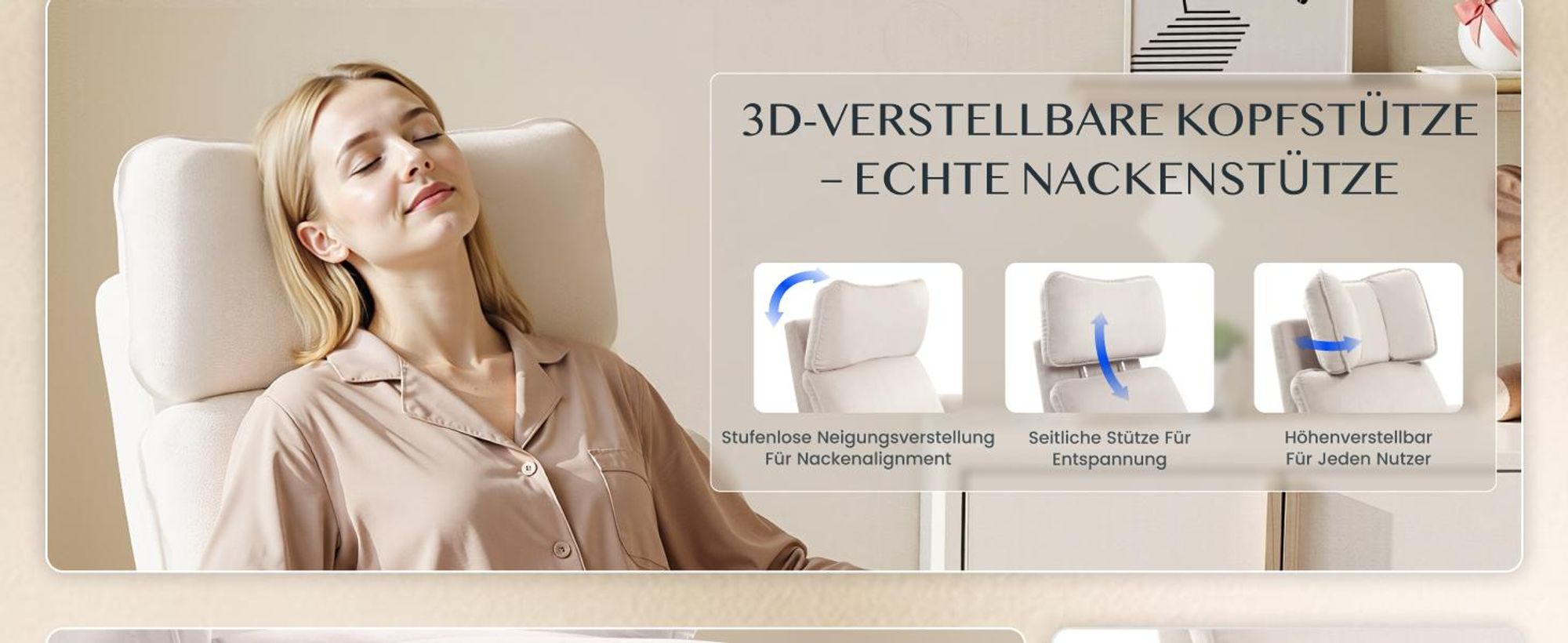FLEXISPOT XR8 Cradle Elektrischer Relaxsessel mit Decke, Dreh- & Rockingfunktion, Fernsehsessel mit Liegefunktion, 3D-Kopfstütze, Beige