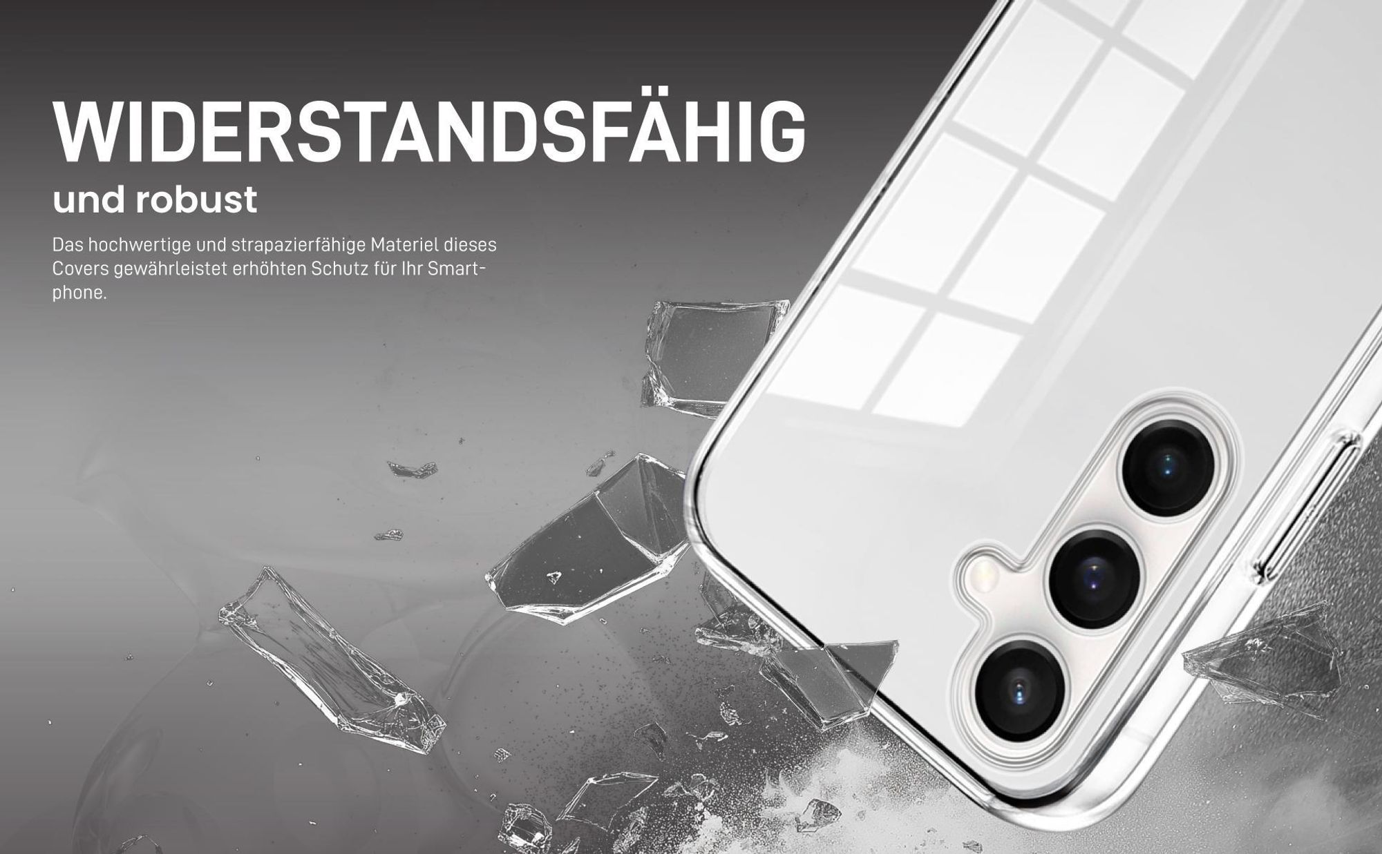 Transparentes Front Back Cover für Samsung Galaxy S24 mit Aufprallschutz