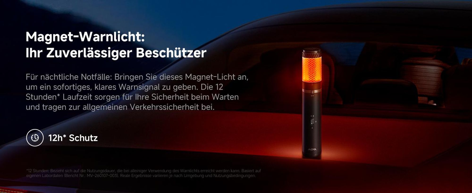 MOVA H10 Kabelloser Staubsauger, 18.000Pa Saugkraft, 3-in-1 Handstaubsauger, LED-Licht, Sicherheitshammer, Ultraleicht 450g, Für Auto & Zuhause