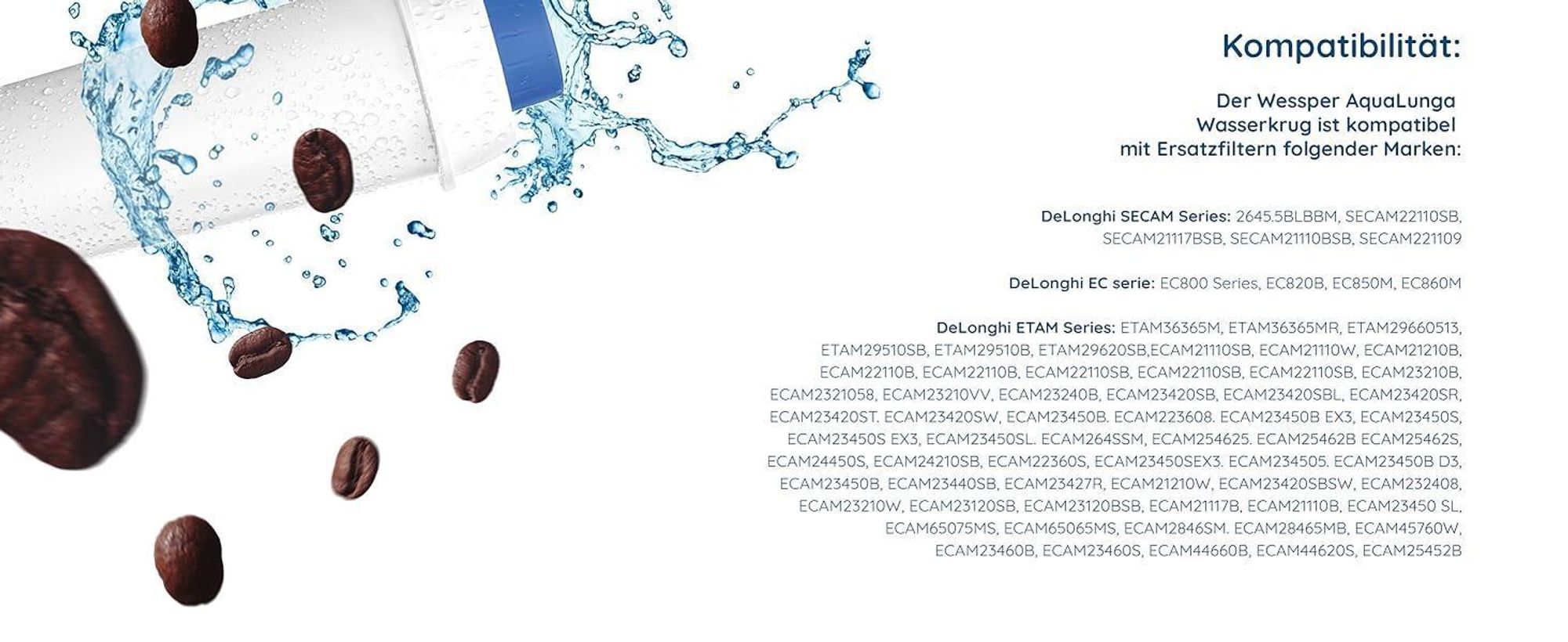 Wessper 2x Wasserfilter für DeLonghi Kaffeemaschinen – Ersatz für DLSC002 SER3017 5513292811