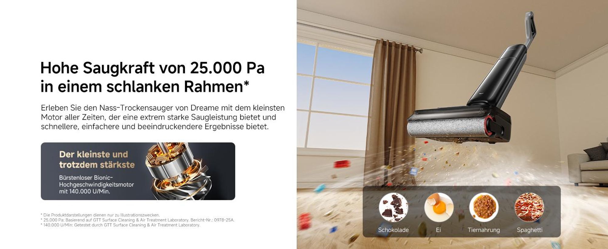 DREAME T12 Pro Nass-und Trockensauger,9.85cm Ultraschlank,25kPa Saugkraft,Kabellos,95°C Heißwäsche&Heißlufttrocknung,Verwicklungsfrei,60Min,Dunkelgrau