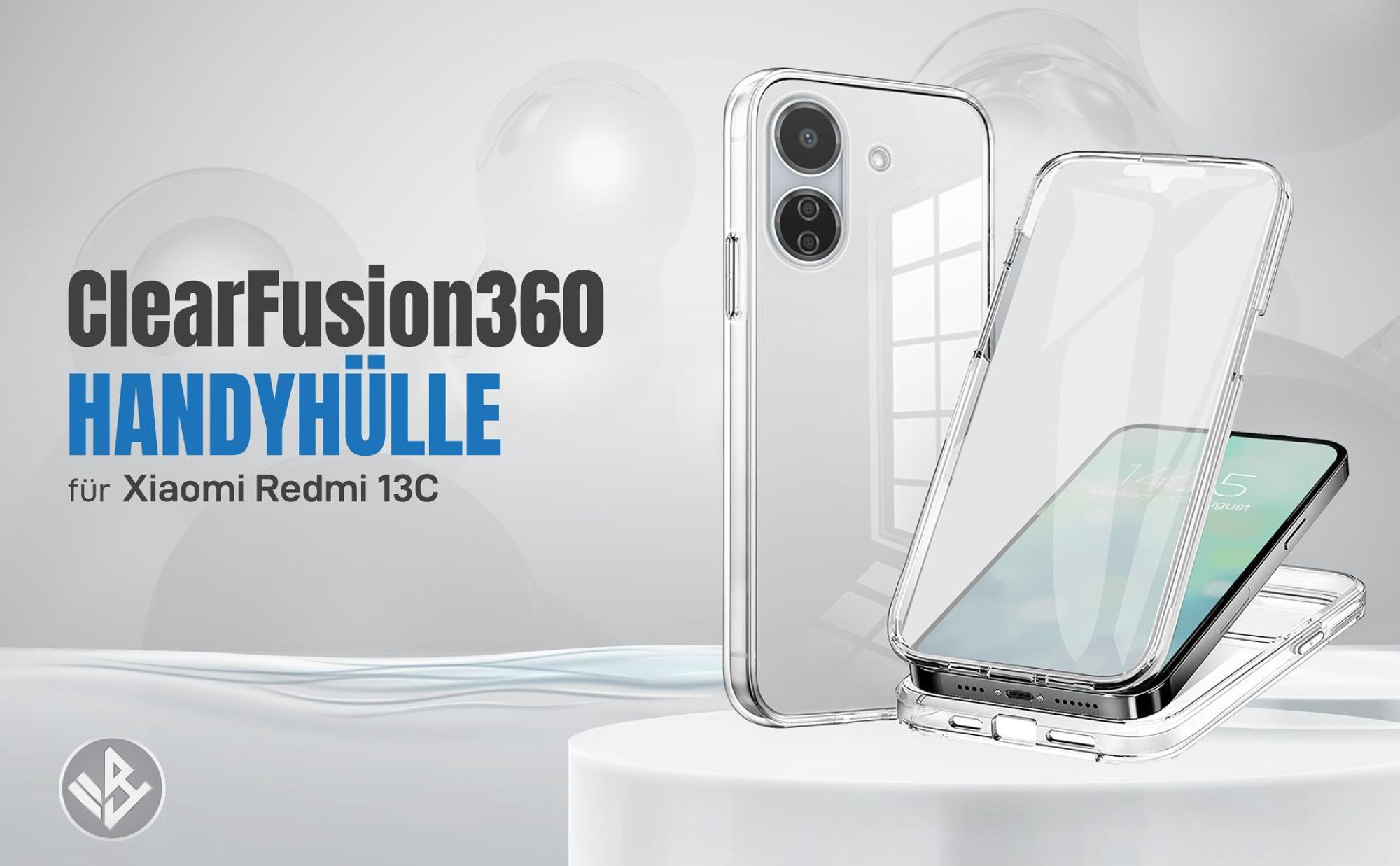 Transparente 360 Grad Hülle für Xiaomi Redmi 13C mit Kameraschutz