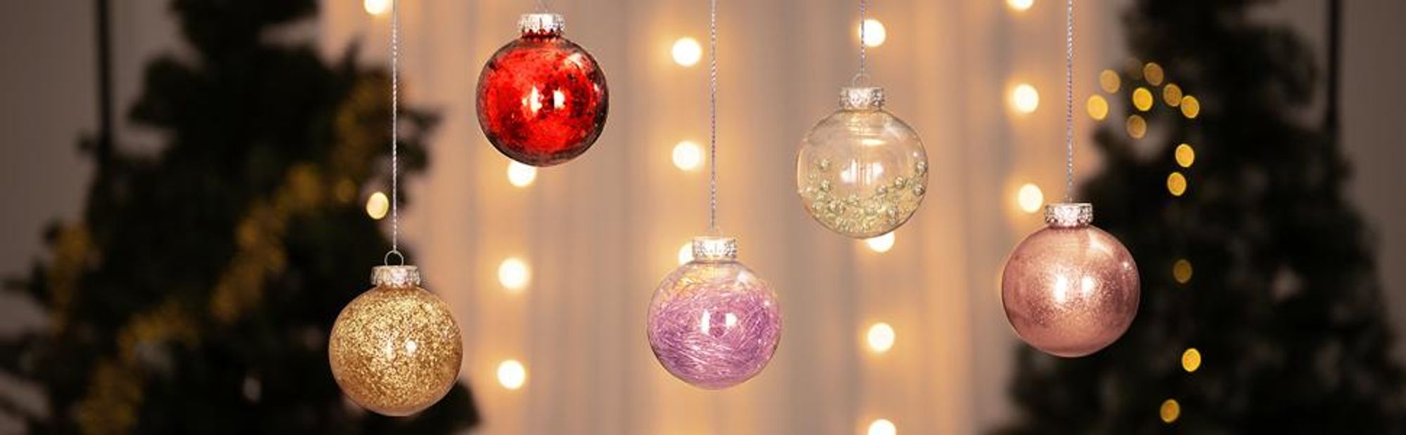 CASARIA® Christbaumkugeln 24tlg Ø6cm Kunststoff individuell befüllbar bruchfest transparent Weihnachtskugeln Christbaumschmuck Weihnachtsdeko rosegold