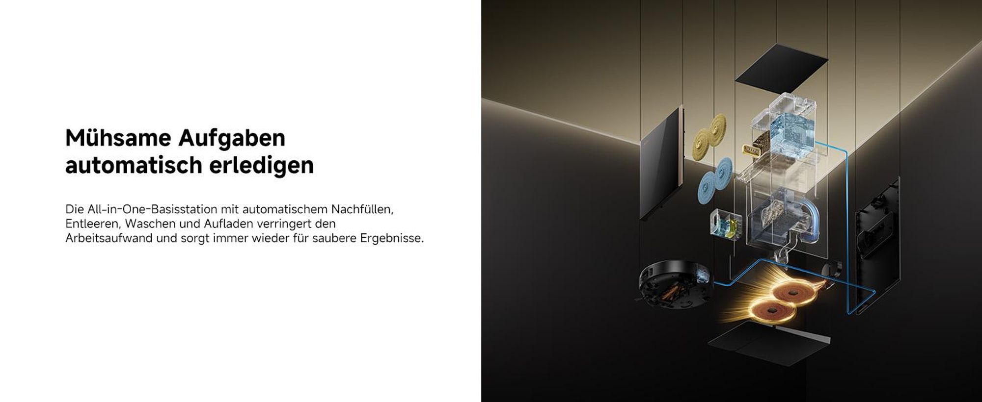 MOVA MOBIUS 60 Saugroboter – MopSwap™, 30.000 Pa, dynamisches Saugrückhaltesystem, 8 cm Hindernis, flexible Navigation, 100 °C PTC für Waschbretter