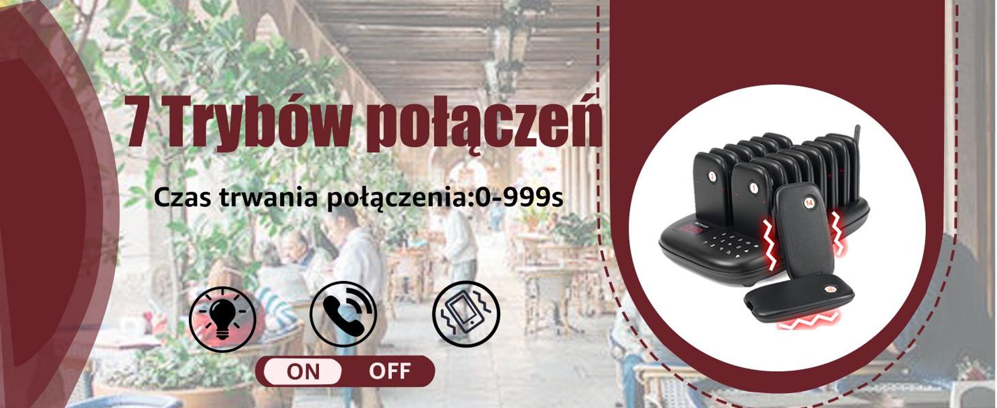 Retekess TD175 Restauracyjny system przywoławczy bezprzewodowy, 500M, gotowy do użycia bez parowania 7 trybów połączeń dla Gastro Miasto i hotelarstwo