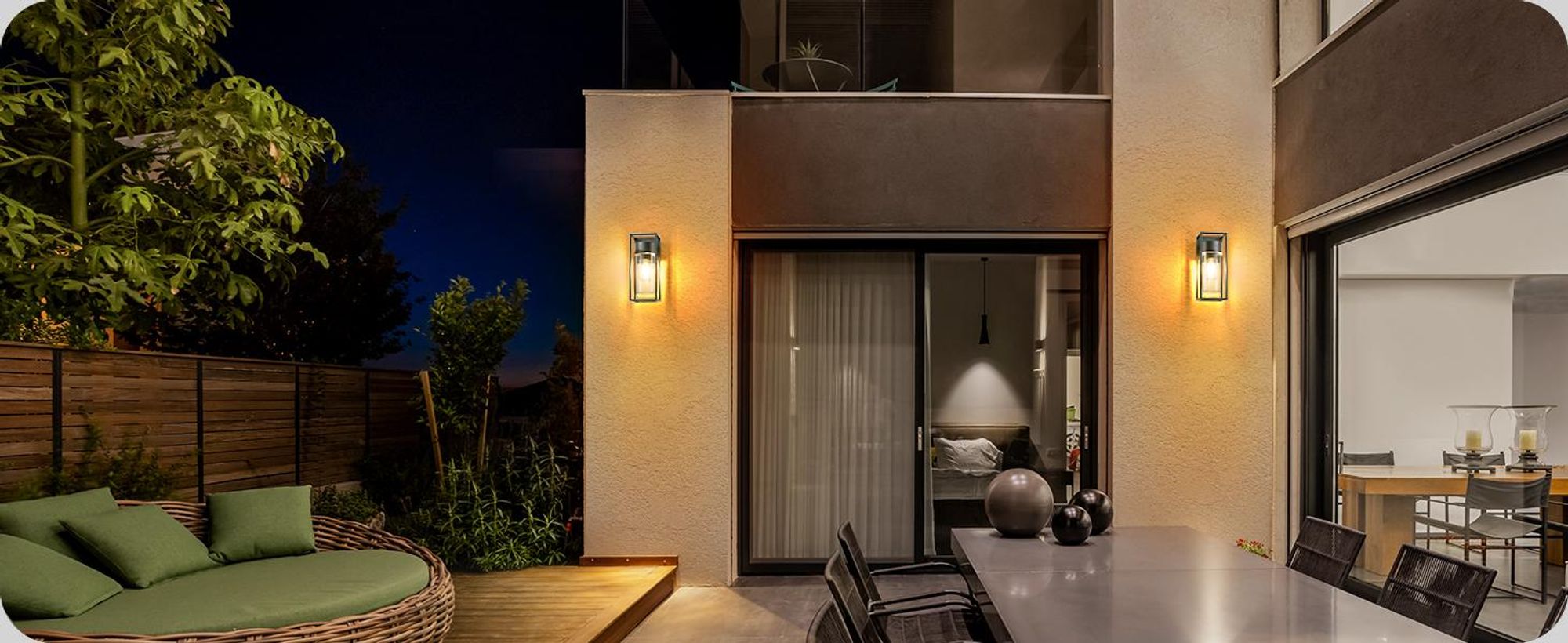 EDISHINE Wandleuchte Innen & Aussen, Modern Wandlampe IP44, Wandbeleuchtung für Hauswand, Terrassenbeleuchtung, Balkon, Anthrazite