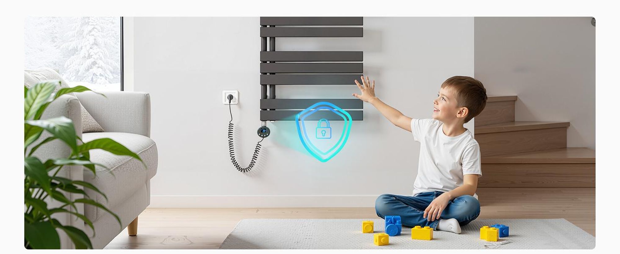 Heilmetz Badheizkörper 140x50cm 800W Anthrazit Elektrischer Heizkörper Handtuchheizkörper WLAN Thermostat & Timer Handtuchtrockner