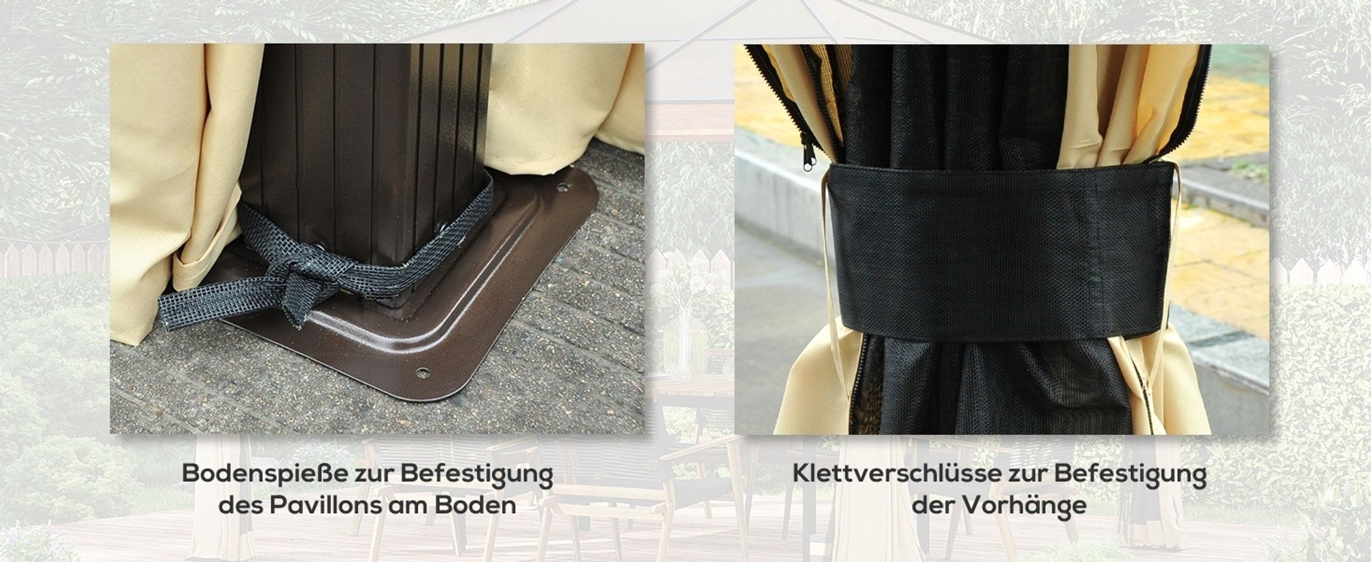 Outsunny Luxus Pavillon Gartenpavillon Partyzelt Gartenzelt PC-Dach Alu