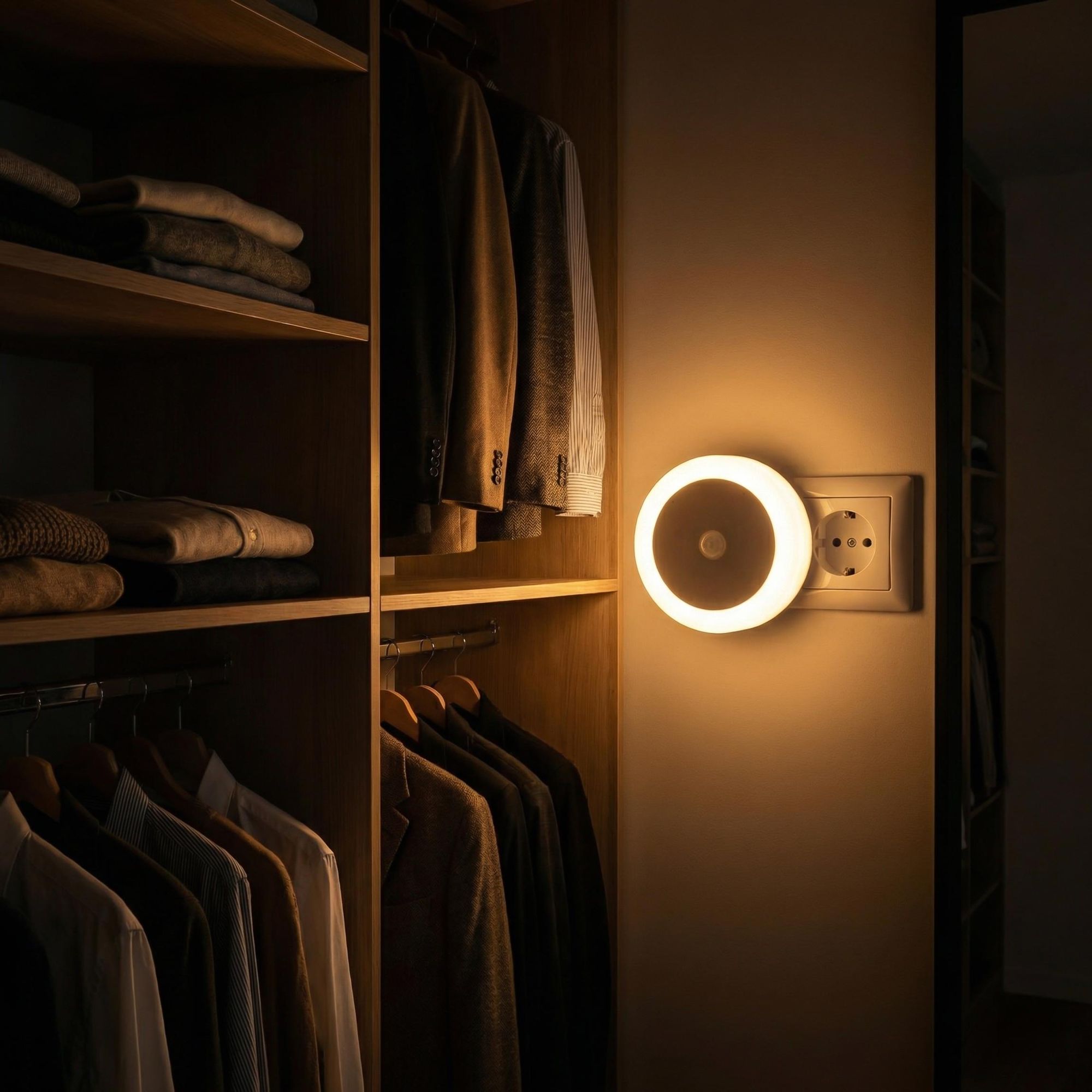 LED Nachtlicht Steckdose mit Bewegungsmelder und Dämmerungssensor | Automatische Orientierungsleuchte Steckdosenlicht Nachtlampe Schlummerlicht