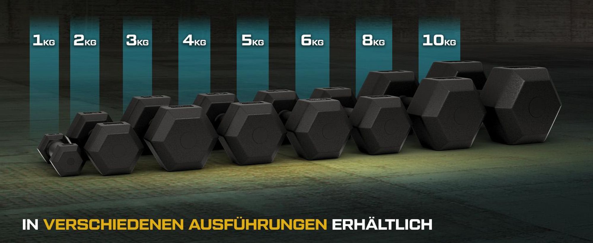 TREX SPORT Kurzhanteln Hanteln Set 2x5kg TX-005CD | Kunststoff Hexagon Dumbbell für Krafttraining | sechseckige Anti-Roll Form, ergonomischer Griff