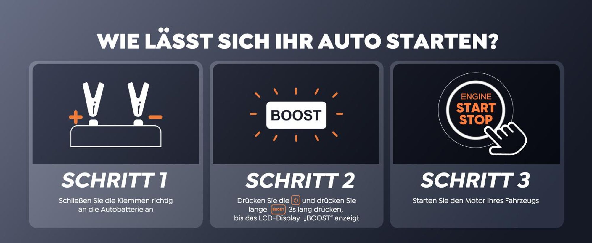 BUTURE Starthilfe powerbank für pk, 6000A Spitzenstrom, 26800mAh, 12V, 160 PSI Kompressor, Zwangsstart-Funktion, (Alle Benzinmotoren oder 12 L Diesel)