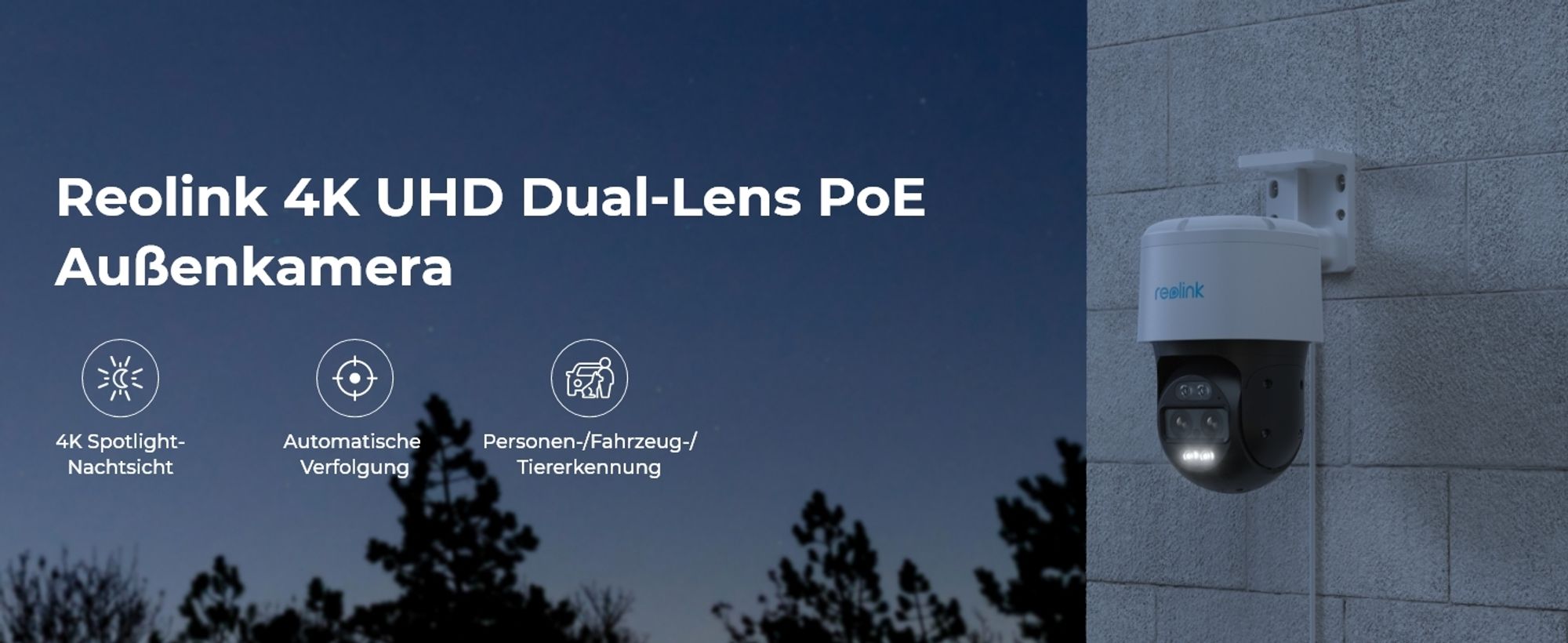 Reolink 4K UHD Dual-Lens PoE Außenkamera