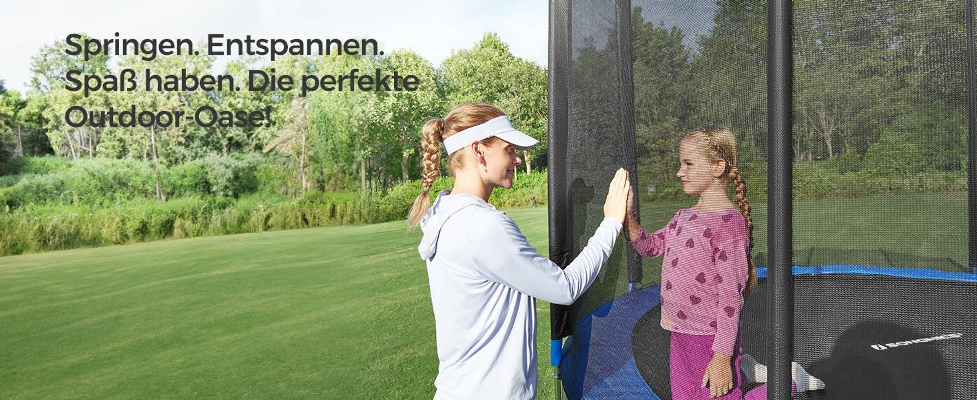 SONGMICS Ø 427cm Trampolin bis 150kg mit Leiter+Sicherheitsnetz +Abdeckung sicher Outdoor Gartentrampolin schwarz blau STR144