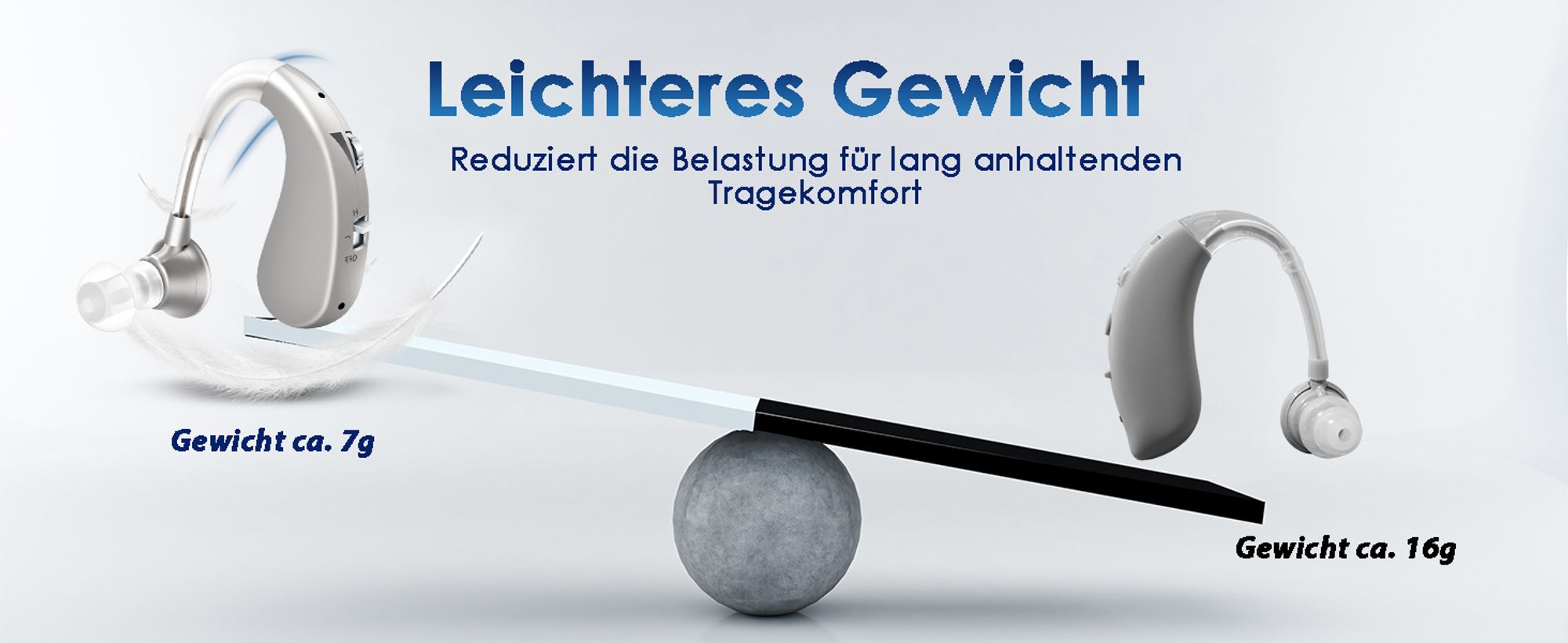 Geräusch Verstärker, Gerät wiederaufladbar lange Akkulaufzeit hochauflösende Klangqualität Rauschunterdrückungsfunktion silberne (Einzelpackung)