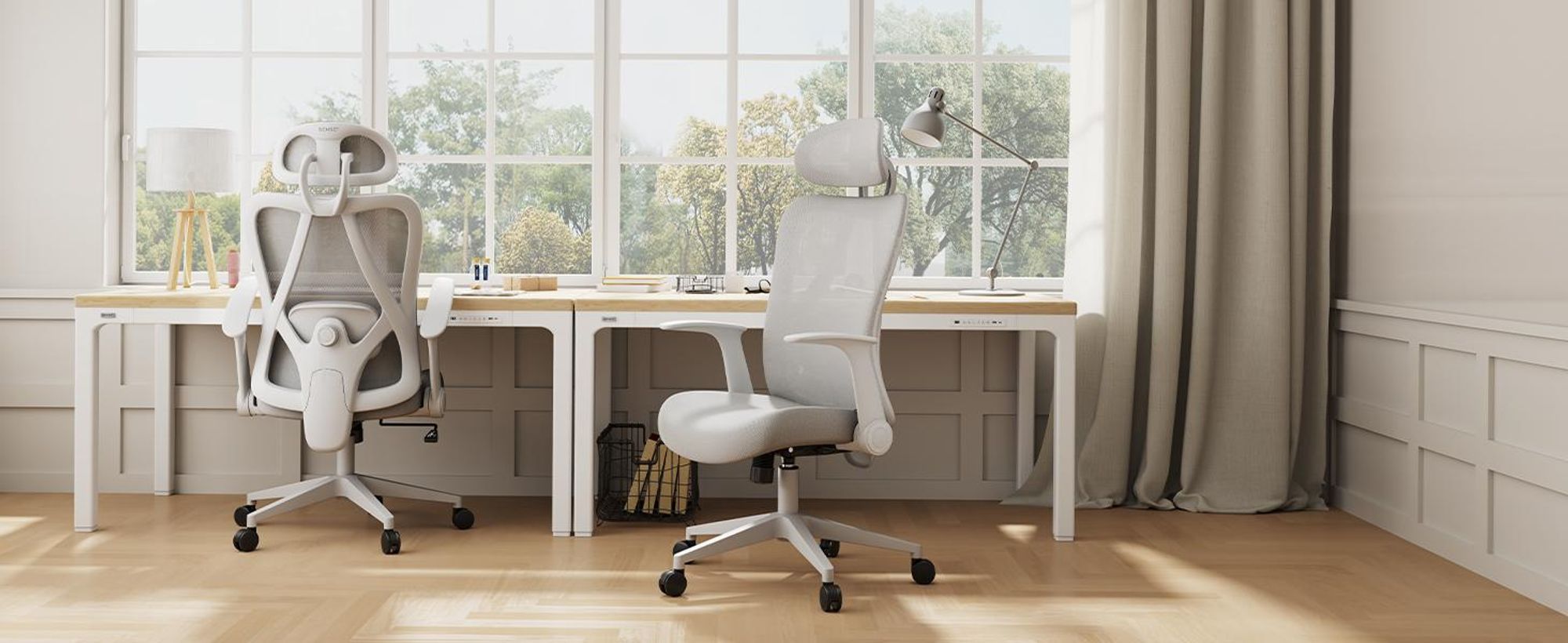 SENSE7 Noxo Ergonomická kancelárska stolička Stolička k písacímu stolu Šedá Sklopné podrúčky Opierka hlavy Sieťované operadlo Riaditeľská stolička Funkcia hojdania Domáca kancelária Nosnosť 150 kg