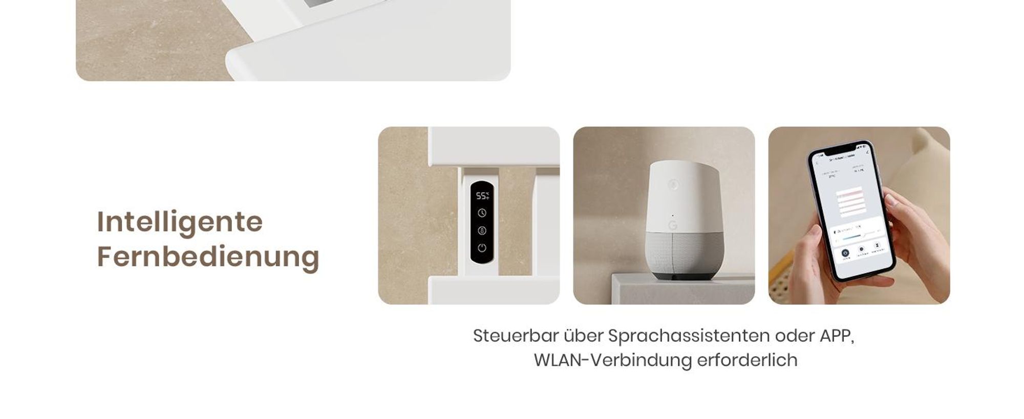 EMKE Handtuchwärmer elektrisch Intelligente Badheizkörper, 850X400mm 230W Handtuchheizkörper Wifi APP Steurung Touch LCD Timer 1-9H, IPX5 Weiß