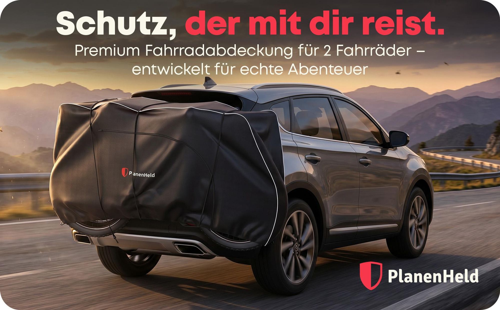 PlanenHeld Fahrradschutzhülle für Fahrradträger und Heckträger, Wasserdicht 600D