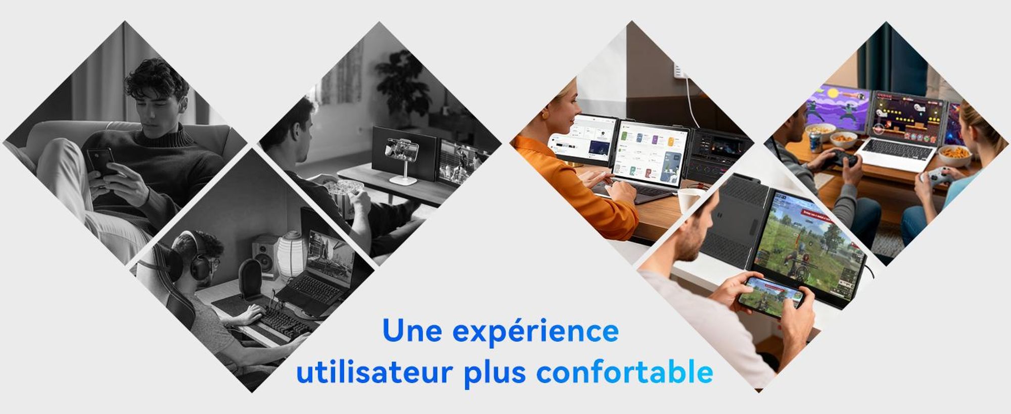 Blackview DCM6, monitor portatile da 14", monitor per laptop a doppio schermo, ultrasottile, FHD, compatibile con laptop da 13,3" a 17,3", ruotabile a 180°, compatibile con Windows/Mac/Android