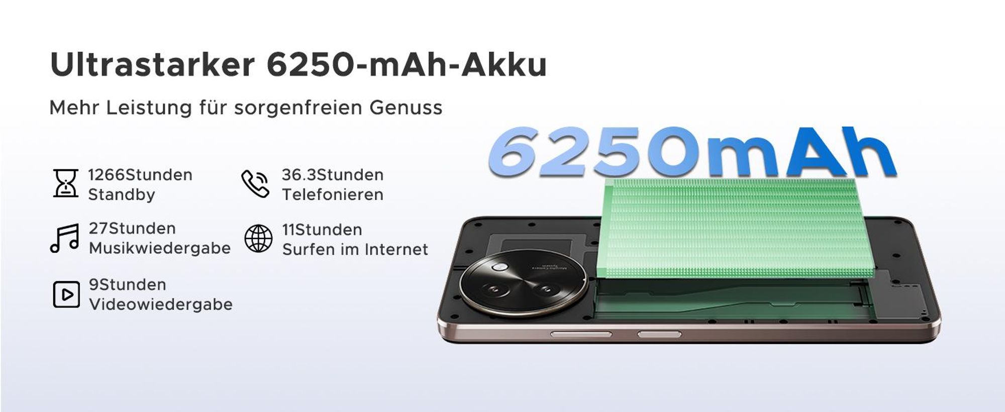 DOOGEE Note59 Pro Smartphone Handy, Android 16, 6,75" 120Hz, 6250mAh Akku, 32GB+256GB, 5G, 16MP, NFC, Fingerabdruck, ohne Vertrag