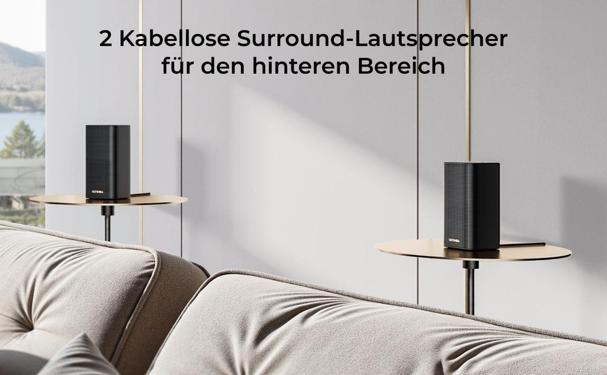 ULTIMEA Skywave Series 5.1.2 Kanal Dolby Atmos Soundbar, 530-W Wireless-Surround-Sound-System, 4K-HDR-Pass-Through, HDMI eARC, Bluetooth® 5.4