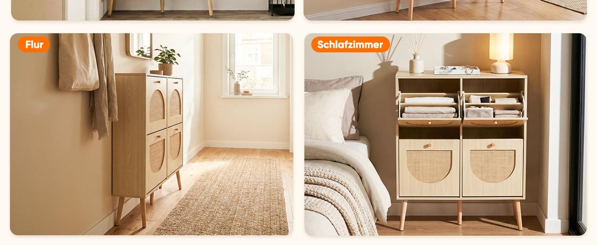 HOKEEPER Schuhschrank Schmal, Schuhregal mit 4 Klappen, Schuhkipper mit Verstellbar, Schuhaufbewahrung Holz, Schuhablage Schuhkommode für Eingang