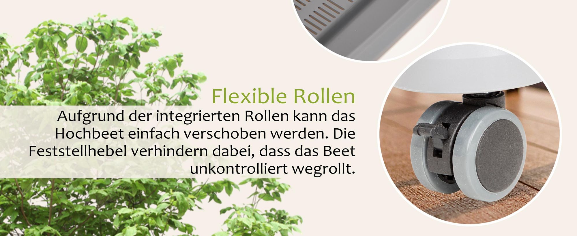 ONVAYA® Hochbeet mit Rollen für den Balkon ǀ 2 Etagen ǀ Innen- und Außentopf ǀ mit Wasserstandsanzeiger & Selbstbewässerungssystem