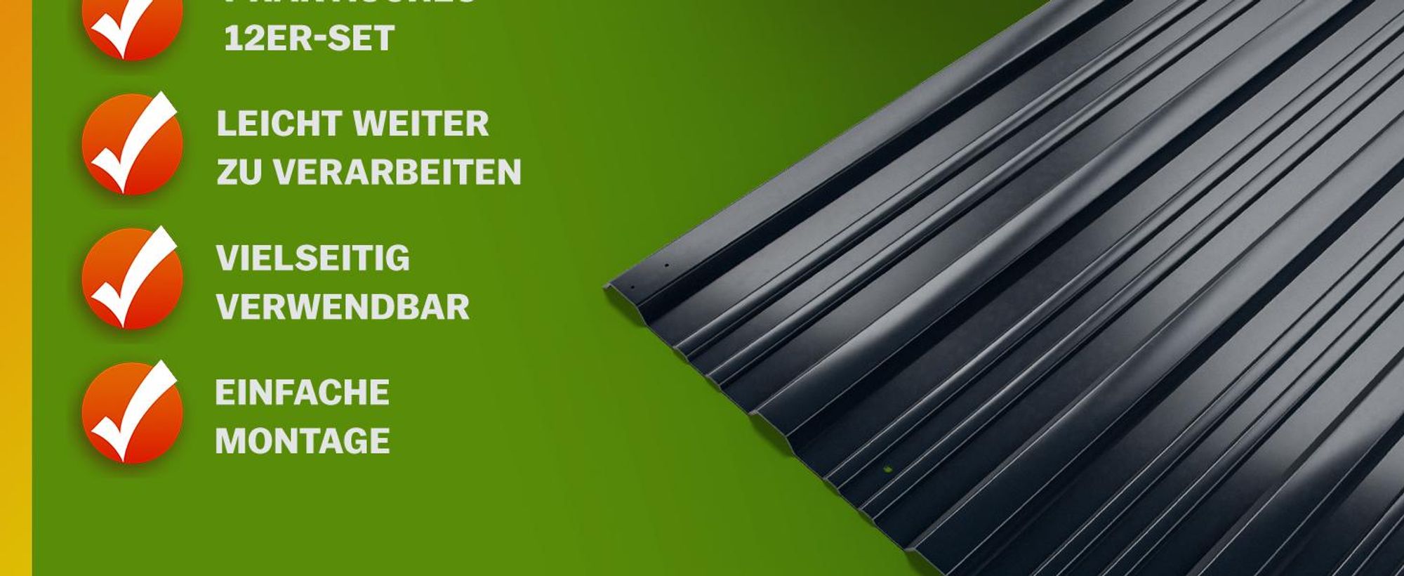 GARDEBRUK® 12x Trapezbech 129x46cm