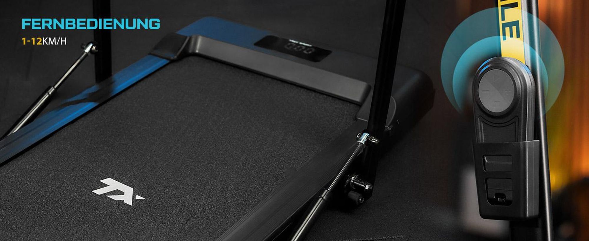 TREX SPORT Laufband für Zuhause klappbar elektrisch TX-400WP EXILE | Home-Office Walking Pad LED-Anzeige mit Bluetooth, bis 12 km/h, leiser Motor