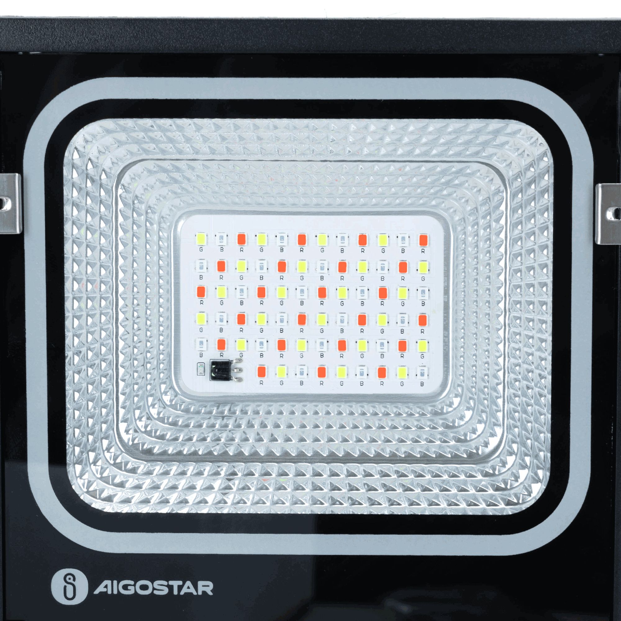 Aigostar- RGB Solar Strahler Außen 50W , LED Gartenstrahler mit Fernbedienung, 4000 mAh Akku mit großer Kapazität und großem Solarpanel,IP66