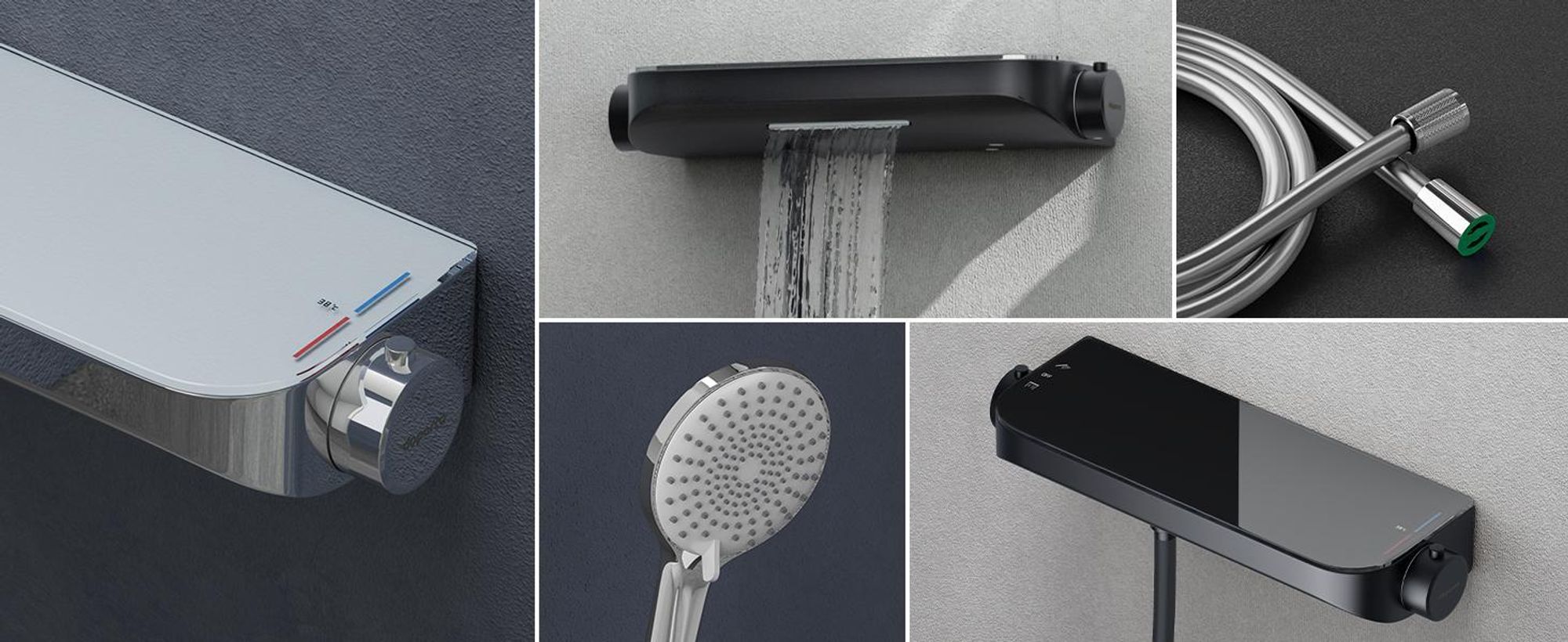 doporro Badewannenarmatur Thermostat mit Handbrause, Wasserfall Wannenarmatur aus Messing mit 38° C Sicherheitssperre Matt schwarz Duschsystem8