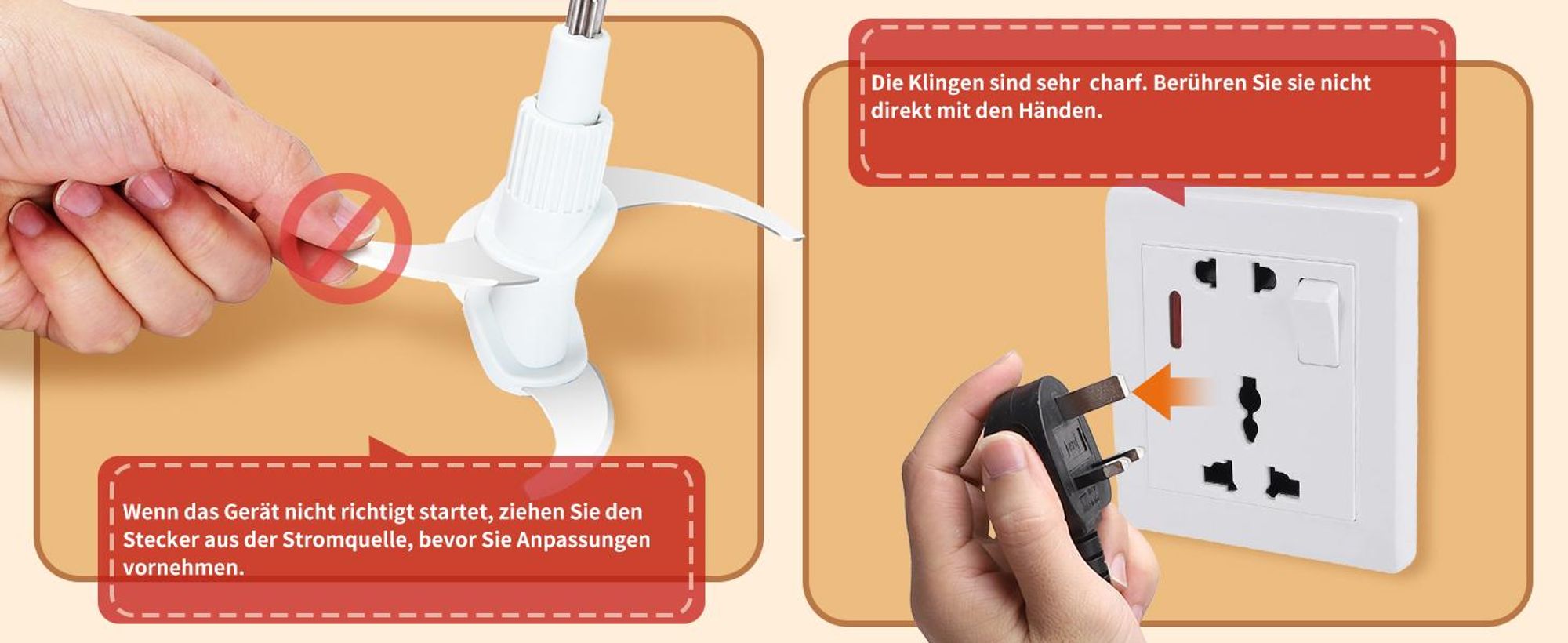 Aigostar Fleischwolf Zerkleinerer küche elektrisch, Multizerkleinerer für Fleisch, 500W, 2 Geschwindigkeiten, 4 Edelstahlklingen