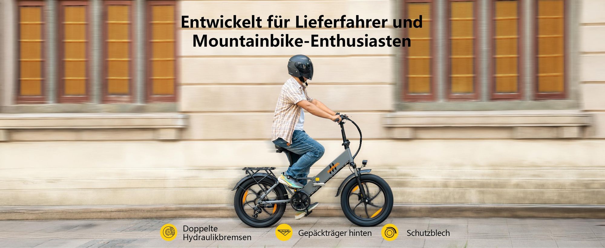 Elektrisches Fahrrad HillMiles Mile 2 - 36V13AhAkku 20Zoll Räder hydraulische Doppelbremsen - Grau