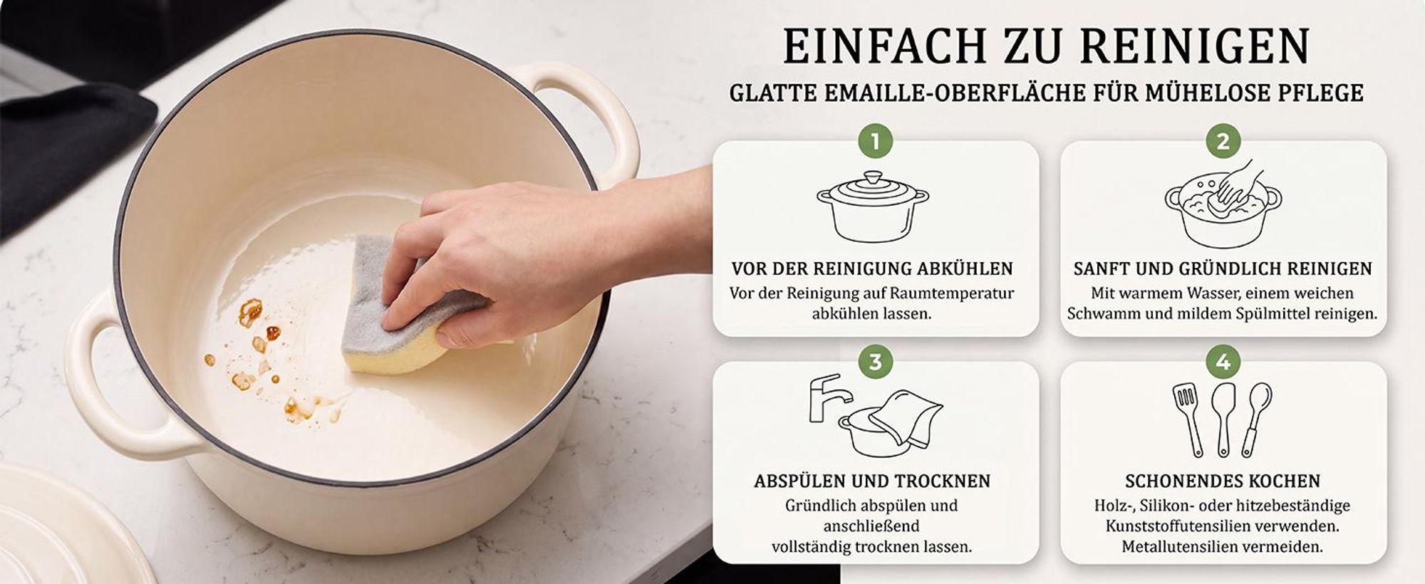 Gusseisen Topf Brot Backen- Hochwertiger Emaillierter Topf 26cm - Idealer gusseiserner Brottopf zum Backen, Gusseisentopf mit Deckel