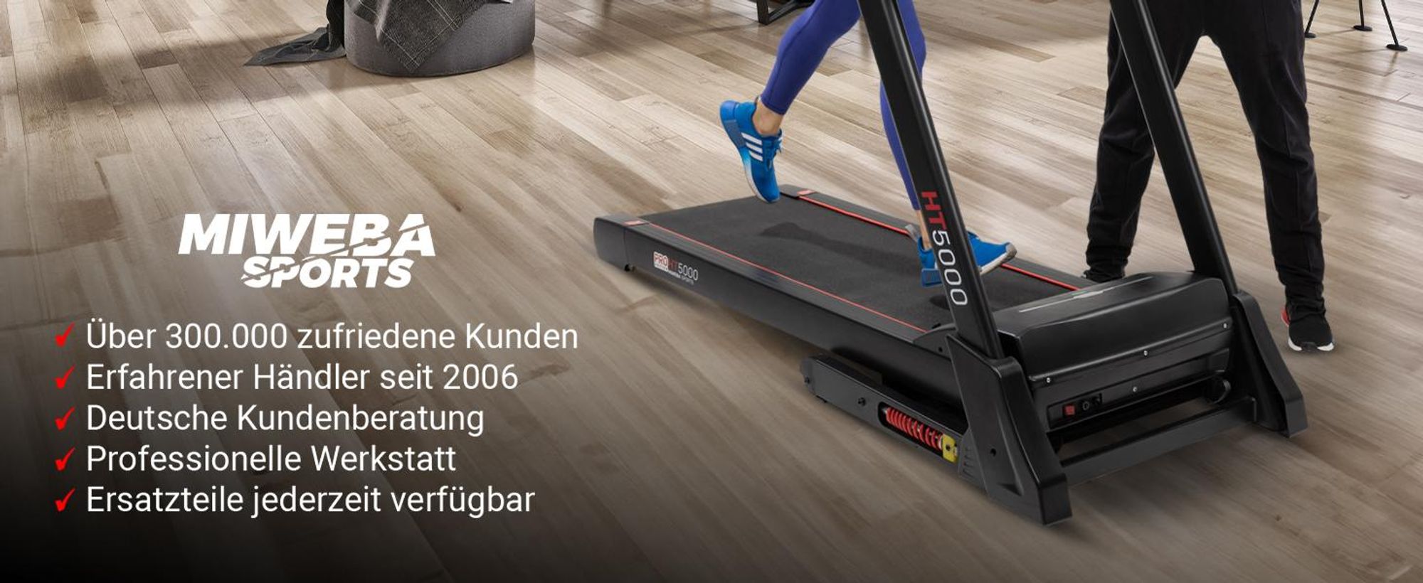 Miweba Sports Laufband HT5000 | Klappbar - breite Lauffläche - Heimtrainer - 12 Programme - App - Incline bis 15% Steigung - bis 18 km/h - 2600 Watt