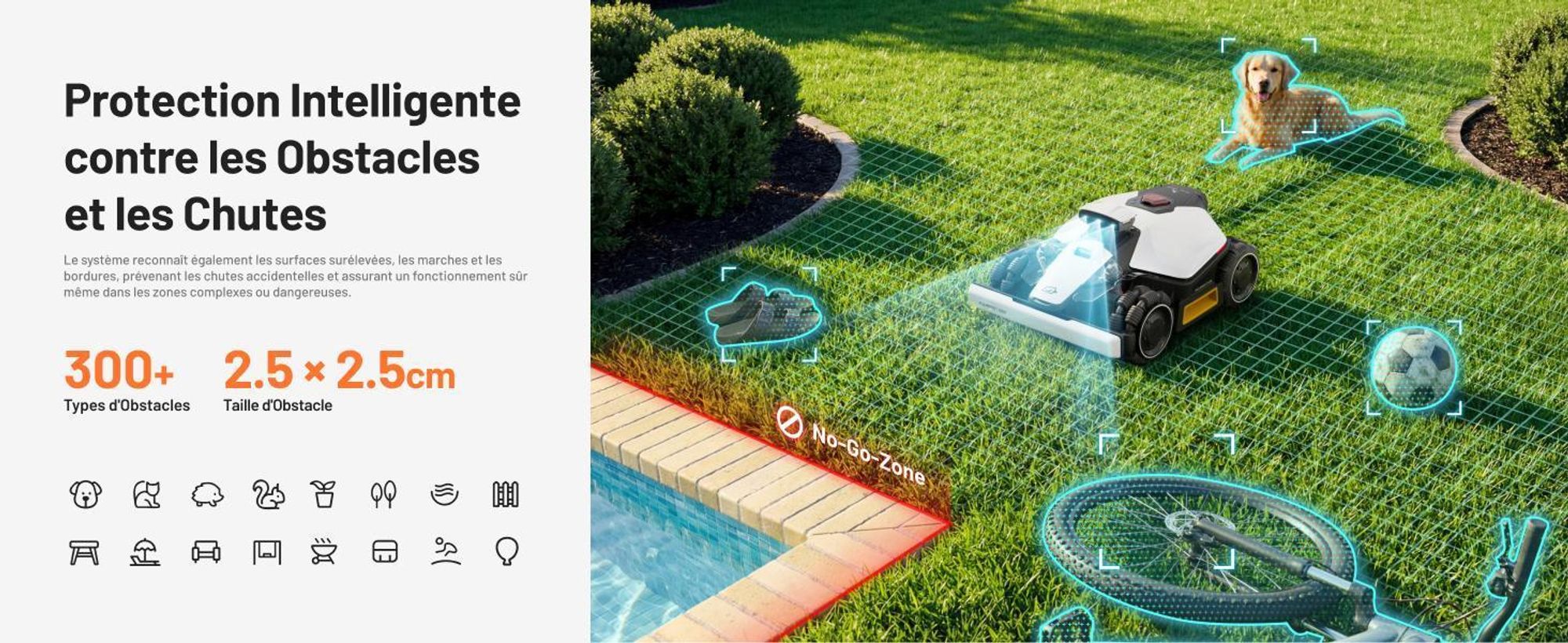 Mammotion LUBA Mini 2 AWD 1000 robot tondeuse 1000 m², sans câble, tonte bordure, DropMow, cartographie auto, garage, module 4G, application