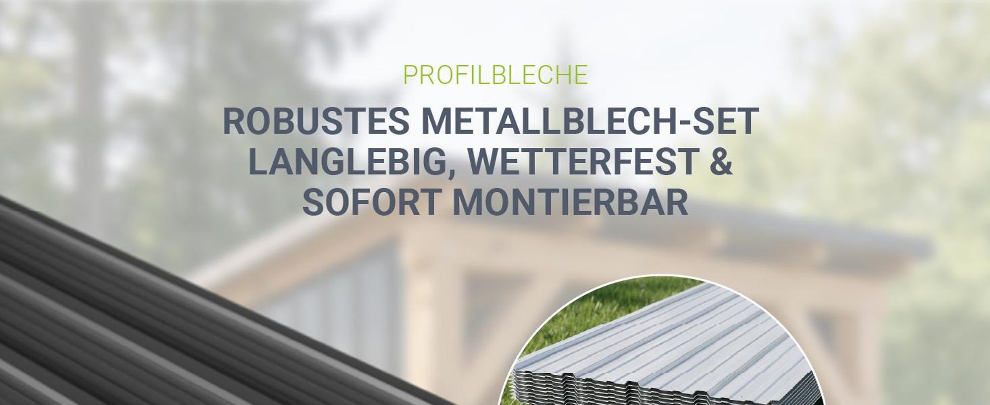 JUSKYS® Profilblech - Anthrazit 12er Set, verzinkter Stahl, 129x45 cm, wetterfest