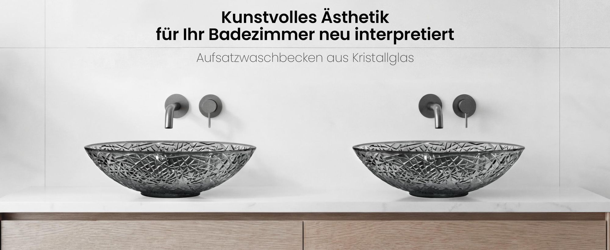Mai & Mai Waschbecken Glas Aufsatzwaschbecken Glaswaschbecken Handwaschbecken Waschschale Oval Grau BxTxH 50,5x36x15,5 cm Minerva05