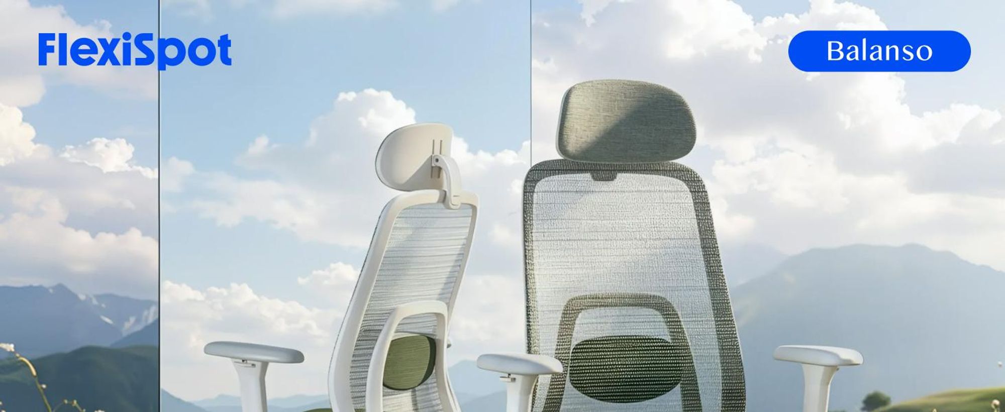 FLEXISPOT Balanso Ergonomischer Bürostuhl mit Dynamic Balance Mechanik und Fußstütze, 3D Armlehnen, adaptiver Lendenstütze, Farbverlauf Grün