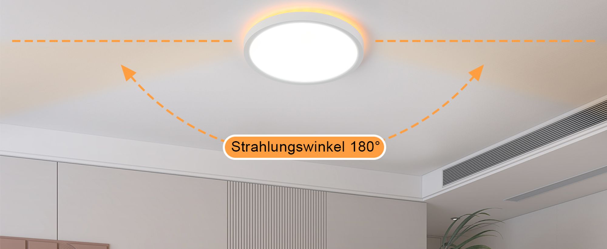 ZMH Deckenlampe LED Deckenleuchte Flach Schlafzimmerlampe 22CM Badezimmerlampe 18W Küchenlampe  Schlafzimmer Schwarz Deckenbeleuchtung Flurlampe Decke Badlampe 3000K - 6500K für Küche Flur