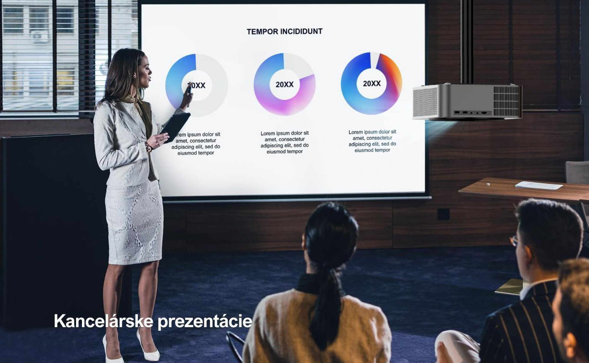 Projektor ULTIMEA 1080P Aktualizovaná verzia s funkciou vyhýbania sa prekážkam, 700 ANSI lúmenov, 15000:1, inteligentné zarovnanie plátna, Apollo-P40