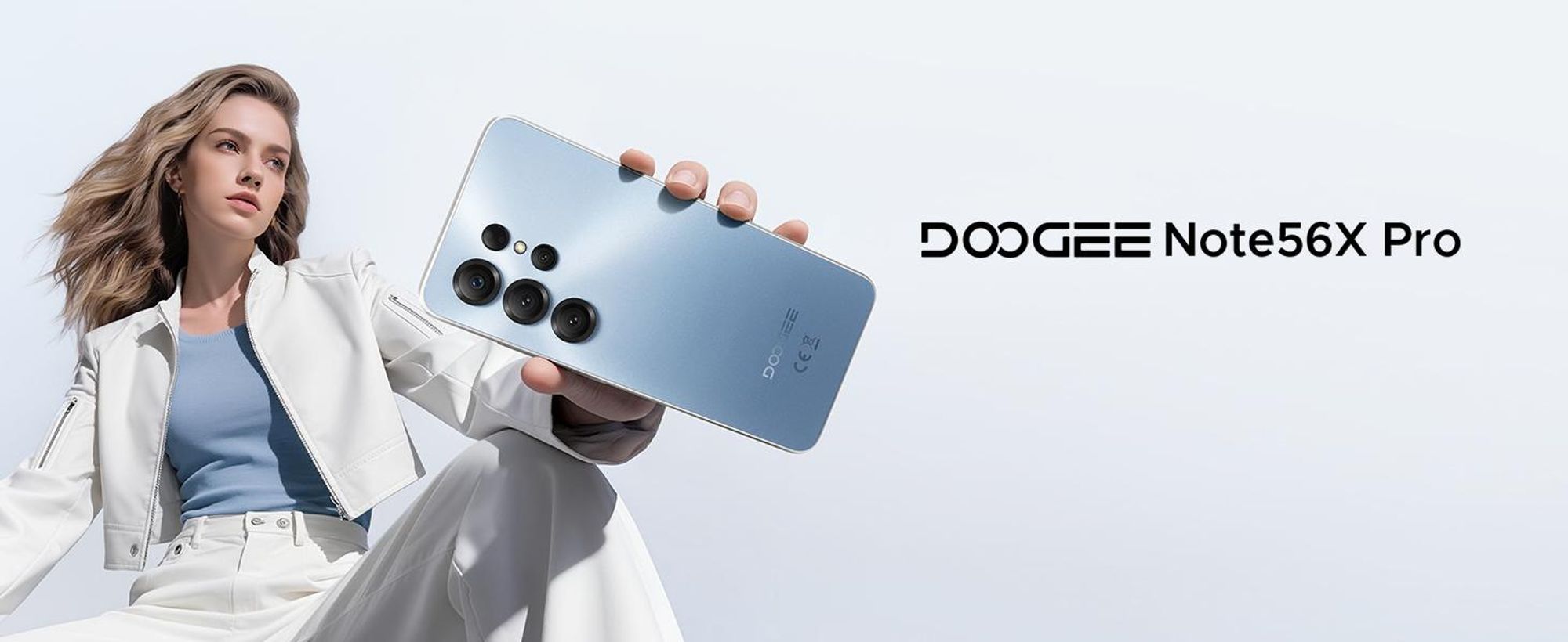 Smartfon DOOGEE Note56X Pro, Android 16, ekran 6,56" 90Hz, bateria 6150mAh, pamięć 32GB+128GB, 4G, aparat 13MP, NFC, czytnik linii papilarnych, OTG, bez umowy