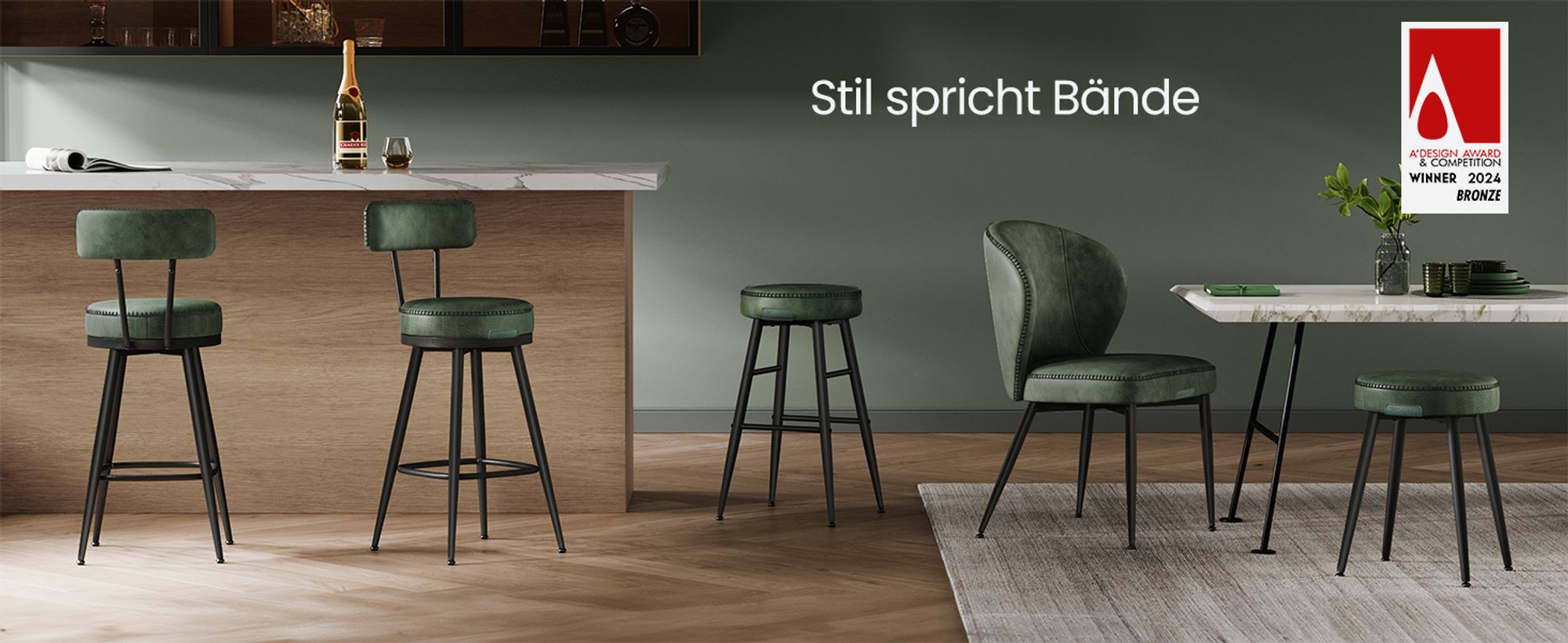 VASAGLE EKHO Kollektion - 360° drehbarer Barhocker, 2er Set, Hocker mit Rückenlehne für Kücheninse