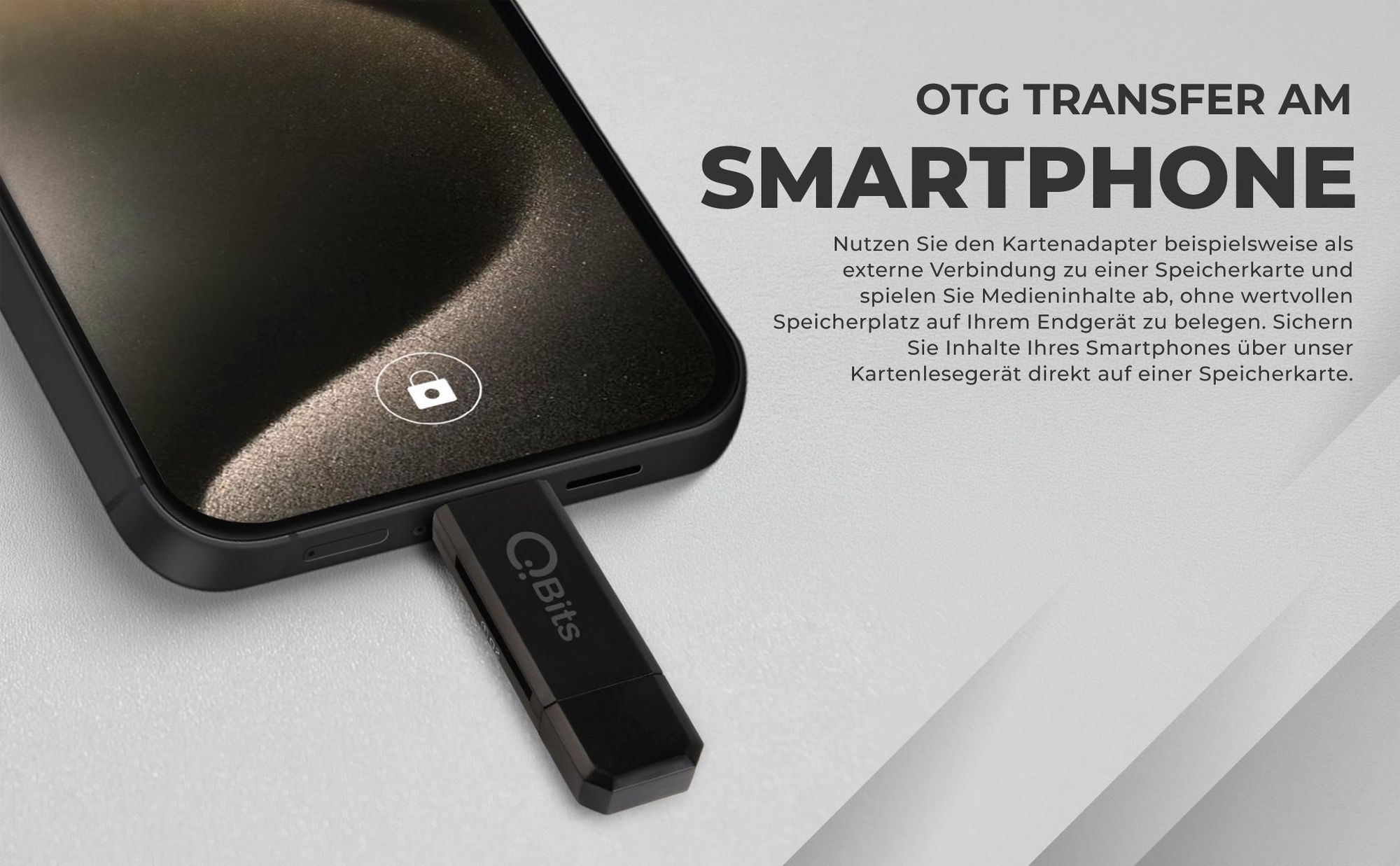 Qbits SD/Micro SD Kartenleser USB-C OTG Adapter und USB 2.0 Kartenlesegerät für Speicherkarten SDXC, SDHC, SD, MMC, RS-MMC, Micro SDXC, Micro SD, Micro SDHC Karte und UHS-I Karten