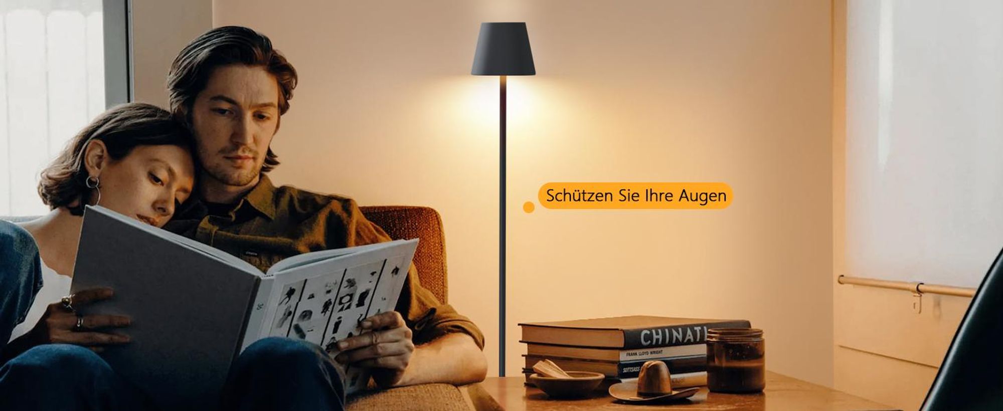 LED Stehlampe, Kabellose Stehlampe, Akku Stehlampe, Stehleuchte, Standleuchte, Leselampe, Dimmbar 3 Farbtemperaturen, USB Aufladbar